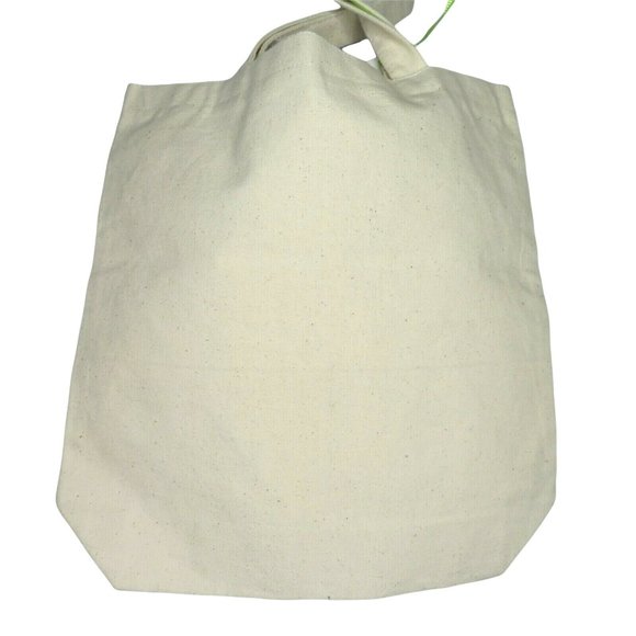 New Old Stock Hand Painted Beige Canvas Tote Shoulder Bag Shipping Bag 13 x 13 - Picture 4 of 6